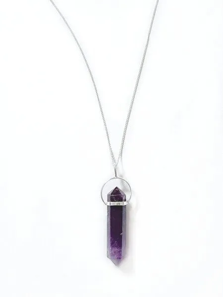 Crystal and Sage Crystal and Sage Amethyst Halskette versilbert – Produktbild 1 von 2