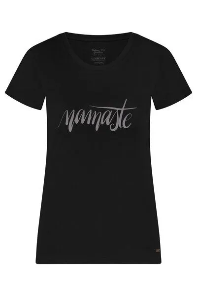 Urban Goddess Urban Goddess Namaste Core Yoga Tee, Onyx black (schwarz), – Produktbild 3 von 3