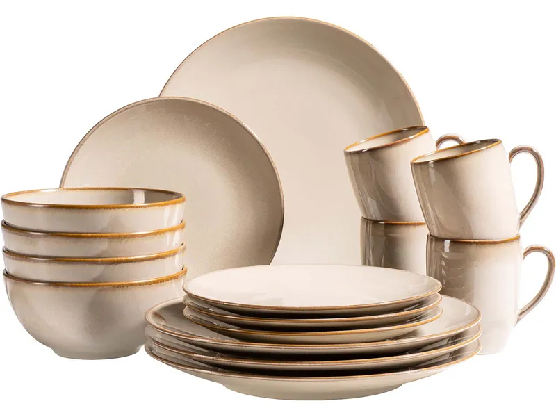Mäser Mäser Geschirr-Set 16-tlg. "Ossia" Steinzeug, Beige, – Produktbild 1 von 1