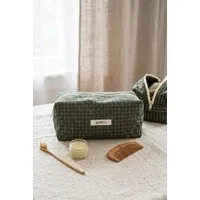 Jyoti - Fair Works Jyoti - Fair Works Baumwoll Kulturtasche Phavvaara, Green checks, – Produktbild 1 von 1