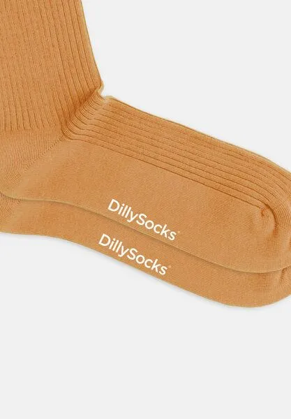 DillySocks DillySocks Socken „Premium Ribbed Collection“, Wine red - golden yellow, – Produktbild 3 von 4