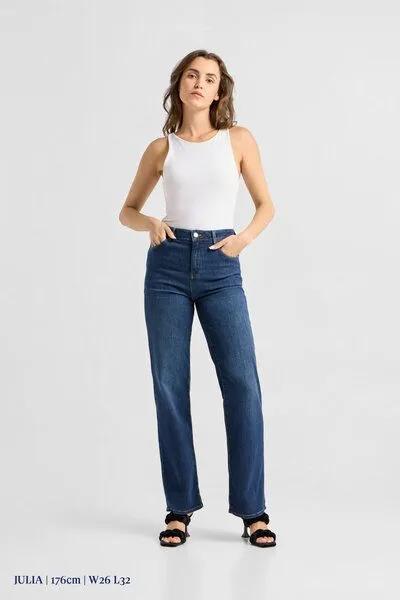 DAWN Damen Jeans DEW High Waist Flared DAWN Bio-Baumwolle, Dark blue, – Produktbild 3 von 6