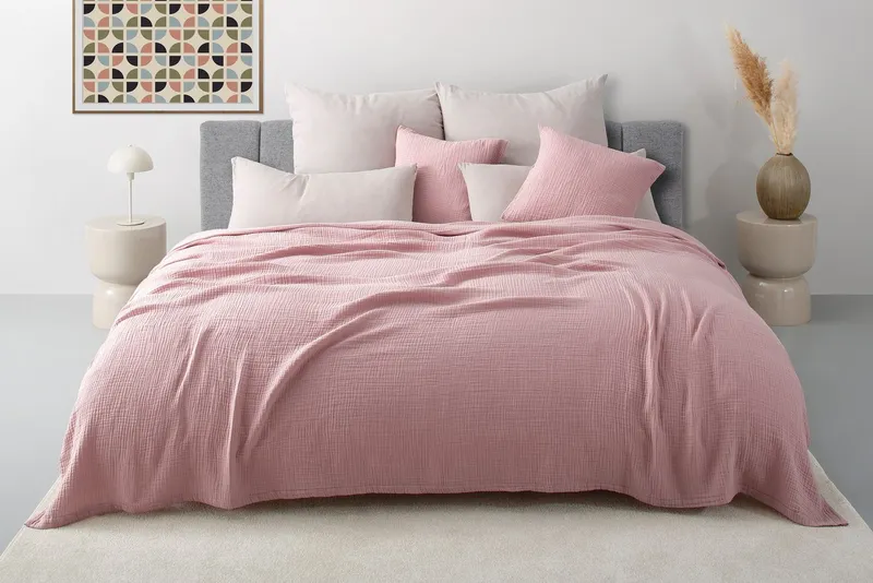 OTTO home Kissenbezug Bailee, 2er-Set, Kuschelige Musselin Qualität, Uni-Style, (2 Stück), 50x50 cm, Hotelverschluß, 100% atmungsaktive Buamwolle, Rosa, – Produktbild 3 von 3