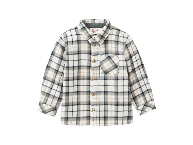 People Wear Organic People Wear Organic Flanell-Hemd natur kariert 86/92, Natur, – Produktbild 1 von 2