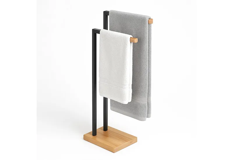 RELAXDAYS RELAXDAYS Handtuchständer Handtuchhalter stehend, Braun|schwarz, – Produktbild 1 von 8