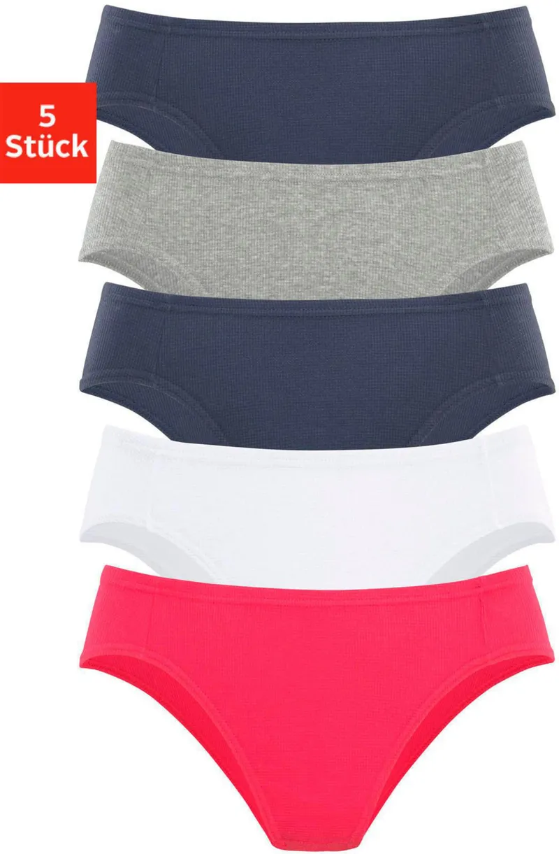 petite fleur by Lascana Bikinislip rot, weiß, marine, grau-meliert, marine, Rot, weiß, marine, grau-meliert, marine, – Produktbild 3 von 3