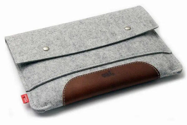 Pack & Smooch Pack & Smooch iPad Pro / Air 11", iPad Air 10.9" Merino Wollfilz Hülle Hampshire, Grau-hellbraun, – Produktbild 3 von 8
