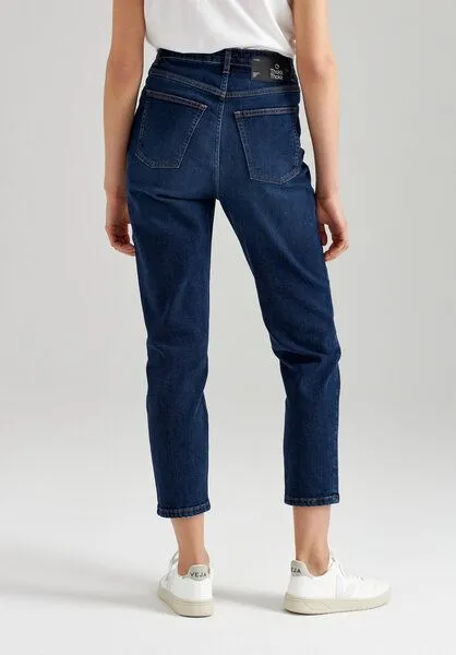THOKKTHOKK ThokkThokk Damen Mom Cropped Jeans aus Biobaumwoll-Mix, Indigo (blau), – Produktbild 4 von 7
