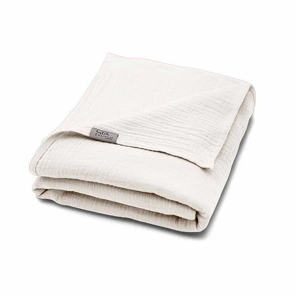 Hutch&Putch Hutch&Putch Musselin Sommerdecke für warme Nächte - Abmaße 135x220 cm - aus 100% Bio-Baumwolle - Handmade in Germany, Off-white, – Produktbild 1 von 2