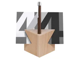 Holz-Kugelschreiberständer 'Cube tower' mit Notizhalter Buche – Produktbild 1 von 1