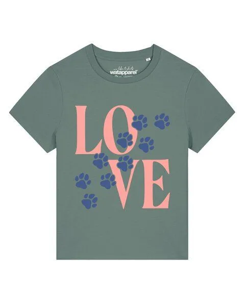 watapparel watapparel T-Shirt Frauen Pfotenliebe, Green bay, – Produktbild 1 von 2