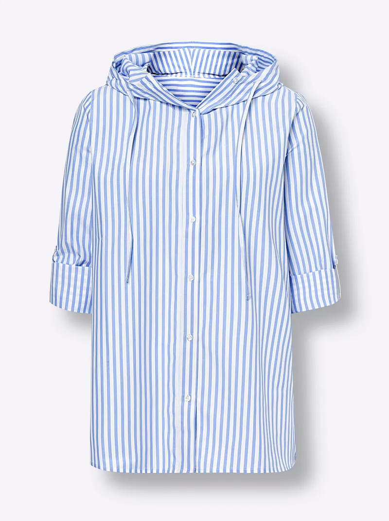 heine Gestreifte Bluse, Himmelblau-ecru-gestreift, – Produktbild 2 von 2