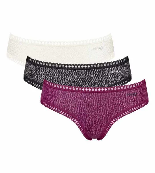 Sloggi Sloggi 3er Pack GO Crush Hipster Slip Bio-Baumwolle, Black combination, – Produktbild 1 von 3