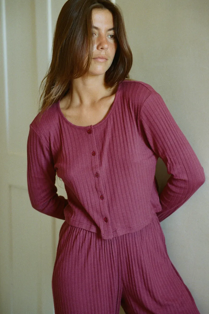 Nénés Nénés Damen vegan Top Maud Pflaume, Dunkelviolett, – Produktbild 2 von 2