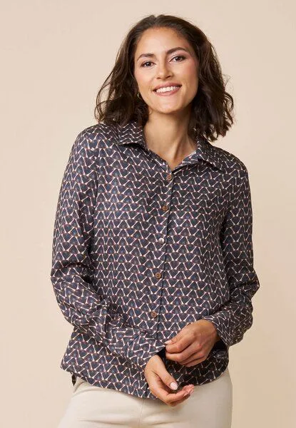 LANA Organic LANA Organic Hemdbluse, Modell Edita, Druck tereza, – Produktbild 2 von 4