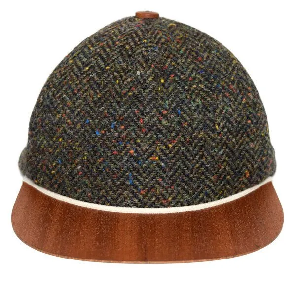 Lou-i Lou-i Tweed Cap mit edlem Holzschild Made in Germany - Sehr bequeme Wintercap, Grün, – Produktbild 3 von 4