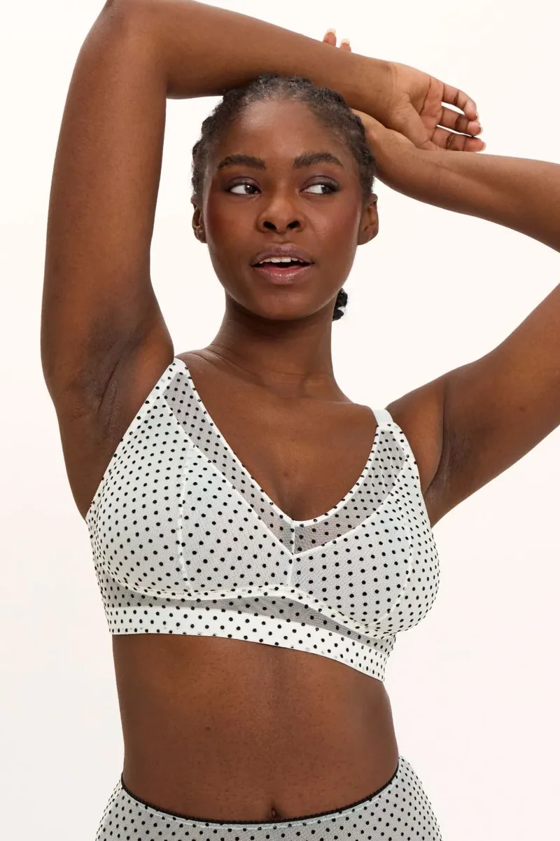 Understatement Understatement Damen vegan Bh Mesh Support Plus Creme/ Schwarz, Weiß, – Produktbild 2 von 2