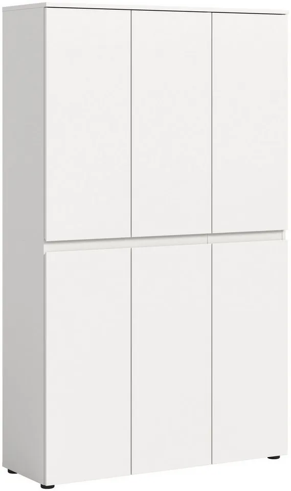 xonox.home Mehrzweckschrank in weiß inkl. Kleiderstange und Einlegeböden B/H/T: 105 x 175 x 37 cm, Weiß, – Produktbild 2 von 5