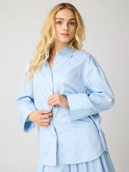 KnowledgeCotton Apparel KnowledgeCotton Apparel Lockere Bluse DEW aus Bio-Baumwolle, Weiß-egret, – Produktbild 4 von 4