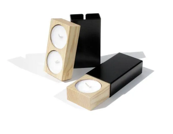 Side by Side Side by Side Kerzenhalter Two of us, Schwarz, – Produktbild 3 von 4