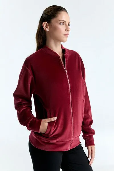 Leela Cotton Leela Cotton Unisex Jacke, Bordeaux, – Produktbild 2 von 4