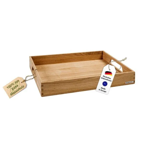 NATUREHOME NATUREHOME Holztablett Serviertablett Küchentablett Serie NH-B 50 x 35,5 x 7cm – Produktbild 1 von 4