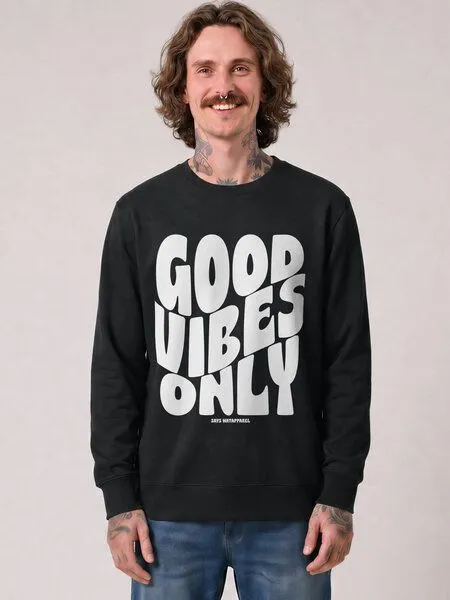 watapparel watapparel Sweatshirt Unisex Good vibes only, Black, – Produktbild 2 von 2