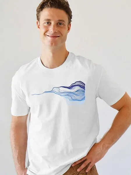 Kultgut Kultgut T-Shirt mit Motiv / Welle, Weiß, – Produktbild 2 von 3