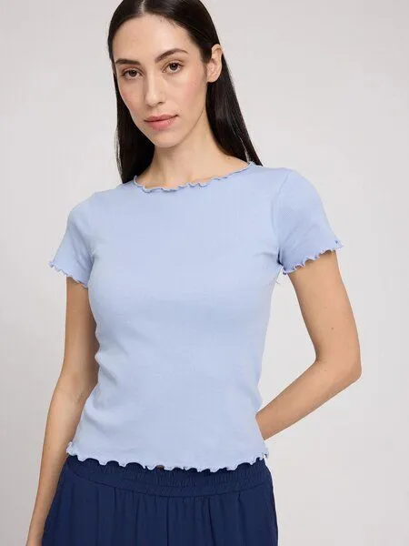 Mazine Mazine Babylock Hems T-Shirt - aus Bio-Baumwolle, Cloud blue (blau), – Produktbild 1 von 3