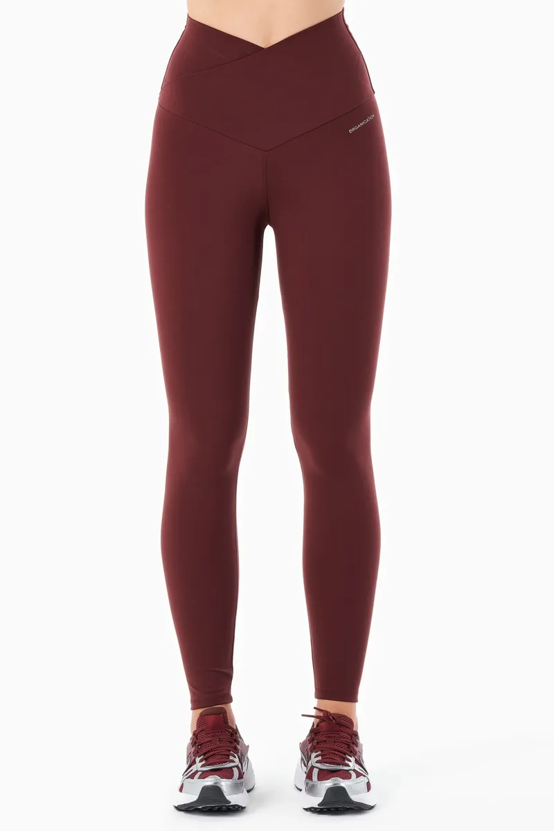 ORGANICATION ORGANICATION Damen vegan Leggings Hohe Taille Libby Bordeaux, Dunkelrot, – Produktbild 2 von 2