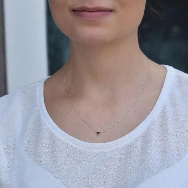 Eppi Eppi Goldene Halskette mit schwarzem Diamant Baya, Gelb, – Produktbild 4 von 4