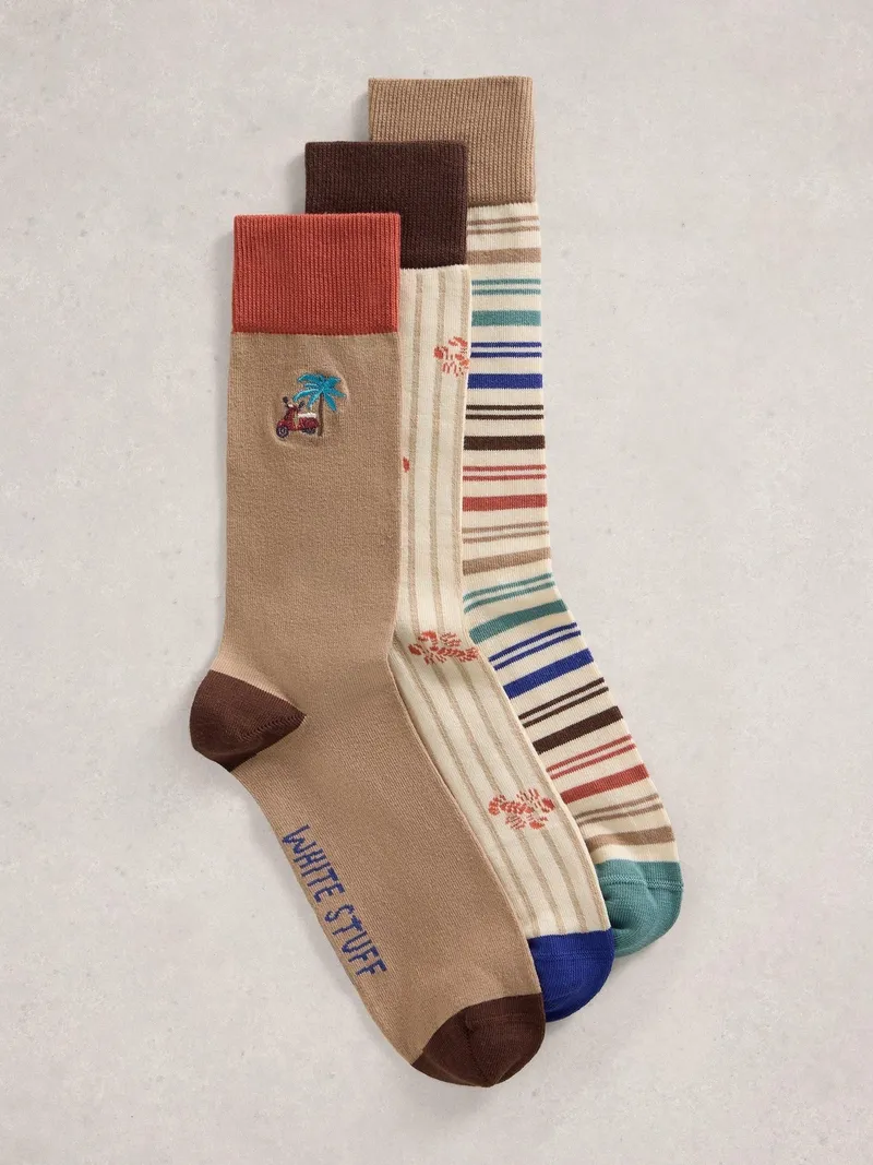 White Stuff 3er-Pack Socken Hummer - 41-43, Natur multi, – Produktbild 1 von 2