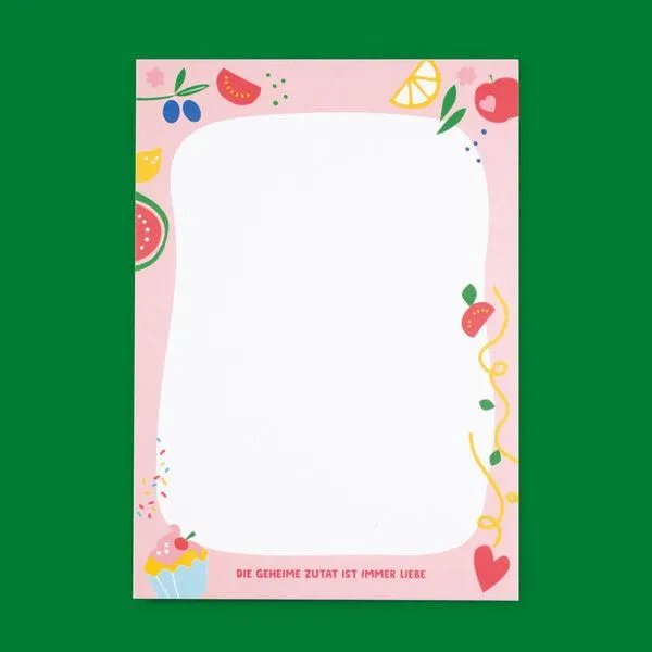 Bow & Hummingbird Bow & Hummingbird Notizblock "Die geheime Zutat ist immer Liebe" aus Recyclingpapier – Produktbild 1 von 4