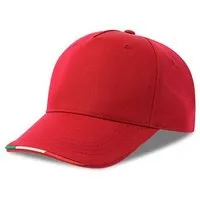 Atlantis Headwear Atlantis Headwear Cap kontrastierende Paspeln in Farben der italienischen Flagge, Rot, – Produktbild 3 von 3