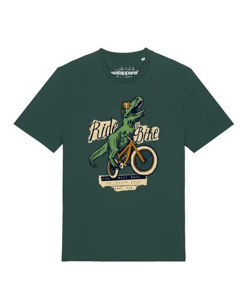 watapparel watapparel T-Shirt Unisex T-Rex Fahrrad, Glazed green, – Produktbild 1 von 2