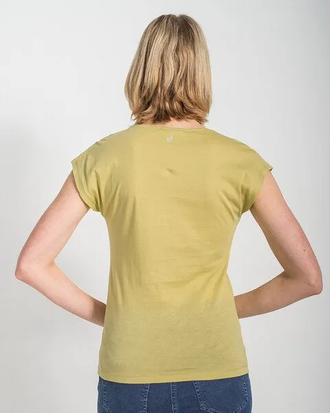 Alma & Lovis Alma & Lovis Shirt mit Wasserfall-Ausschnitt, aus Bio-Baumwolle | Short Cascade, Hellgrün, – Produktbild 4 von 4