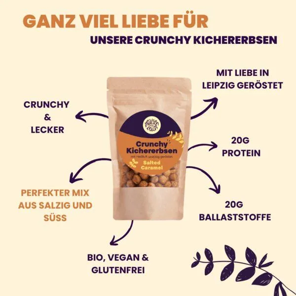 Hülsenreich Bio Crunchy Kichererbsen Salted Caramel – Produktbild 2 von 4