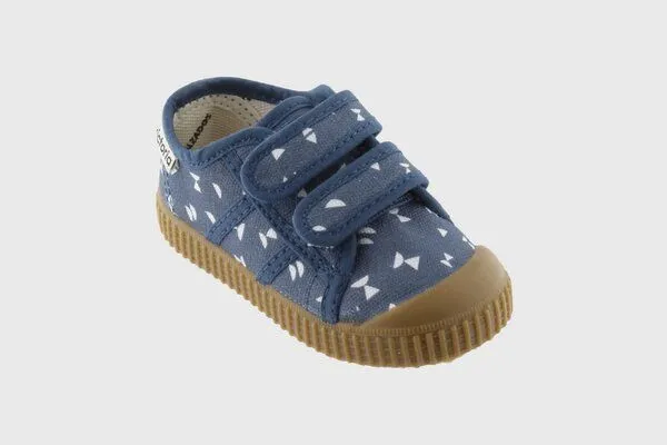 Victoria Victoria vegane bedruckte Kinder-Klett-Sneaker – Basket de Lona, Marino (blau), – Produktbild 1 von 4