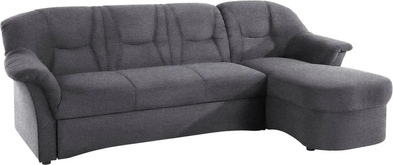 DOMO collection Ecksofa SARAFINA 232x146 cm, auch mit Federkern für noch mehr Sitzkomfort!, whlw. mit Bettfunktion, L-Form, Grau, – Produktbild 5 von 5