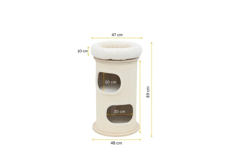 PetRhein PetRhein Bamboo Tower L Kratztonne 89 cm – Kratzbaum | Bambus und Sisal mit zwei Kuschelhöhlen und Aussichtsplattform, Durchmesser 48 cm,... – Produktbild 5 von 7