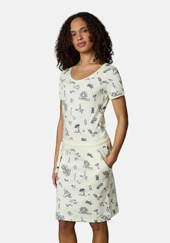 ragwear ragwear Sommerkleid Baomi Summer YOUMODO Damen Minikleid in sommerlichem Print, Beige, – Produktbild 1 von 5