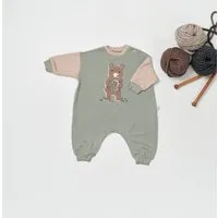 tetoi vienna tetoi-vienna TENCEL Babyoverall "Alpenflausch Bär" kuscheliger Strampler, Mint, – Produktbild 1 von 1