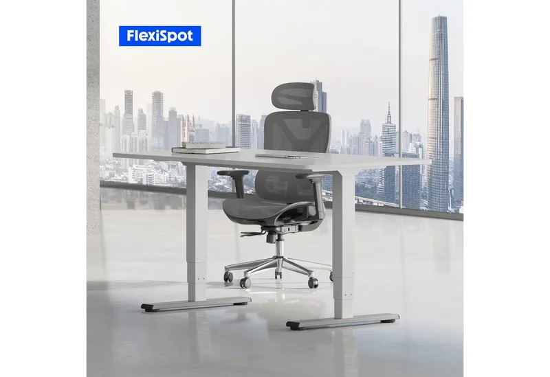 Flexispot Flexispot Schreibtisch Elektrisch Höhenverstellbarer Schreibtisch EC5 LITE mit Dualmotor (25MM einteiliger Tischplatte & 3-fach Teleskop, 4 Speicherhöhen & Antikollisionssystem), 120x80/140x80/160x80/180x80, Weiβ | weiβ, – Produktbild 2 von 5