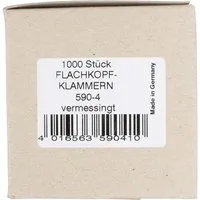 Flachkopfklammern, 19 mm, vermessingt, 1.000 Stk. – Produktbild 1 von 1