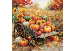 Ambiente Luxury Paper Products Papierserviette, Servietten Papier 33x33cm 3-lagig mit Kürbisernte Herbstmotiv 20 Stück – Produktbild 1 von 1