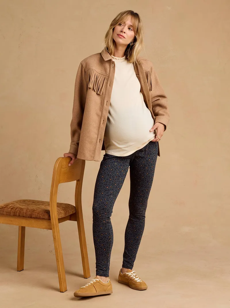 Envie De Fraise Umstands-Leggings mit Leo-Print ENVIE DE FRAISE, Dunkelgrau, – Produktbild 3 von 4