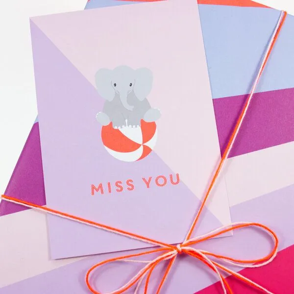Bow & Hummingbird Bow & Hummingbird Postkarte Miss you – Produktbild 2 von 3