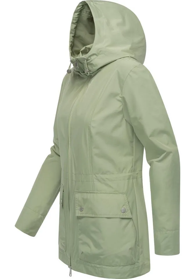 ragwear ragwear Funktionsjacke Monadetta A Wasserdichte und atmungsaktive Übergangsjacke mit Kapuze, Grau|grün, – Produktbild 3 von 4