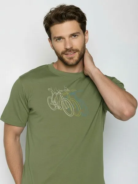 GreenBomb GREENBOMB Race Fusion - Lässiges Oversize-T-Shirt aus Bio-Baumwolle / hochwertiger Print / GOTS / Fair & Vegan, Grün (dark seed), – Produktbild 2 von 4