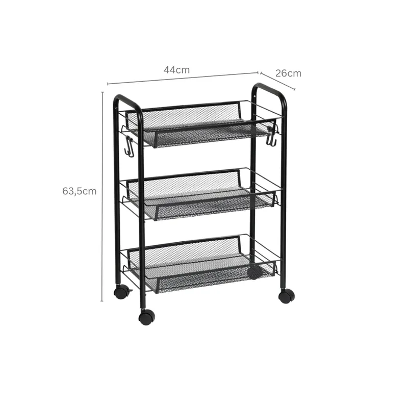 Kesper Küchenwagen, Schwarz, – Produktbild 3 von 5